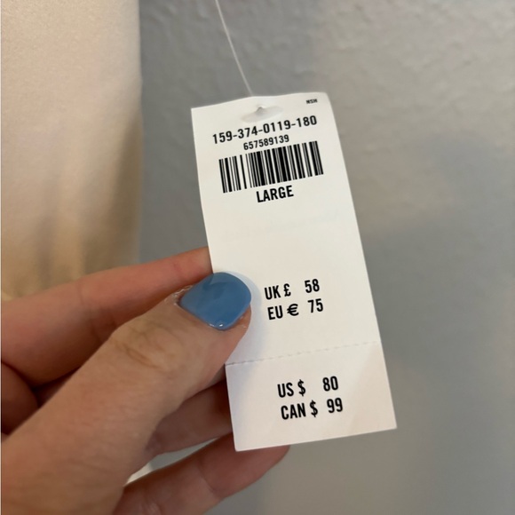 Abercrombie & Fitch Ruched Knit Short Sleeve Mini Dress in Cream NWT L - Picture 4 of 7